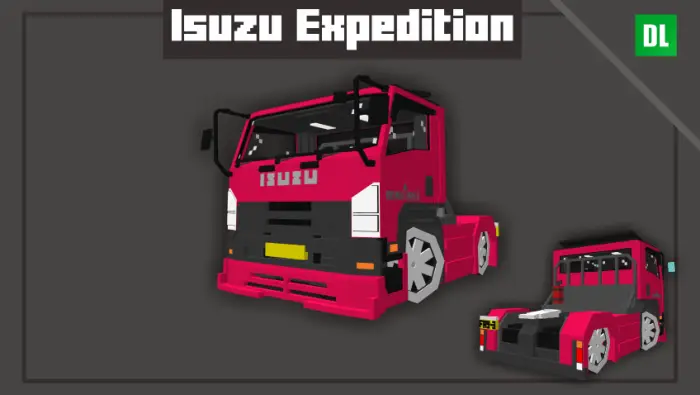 Blocky red Isuzu Expedition truck model