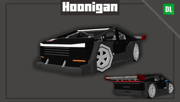 Blocky black cyber truck mod with spoiler