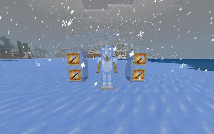 ALT text Ice armor set with tools on display