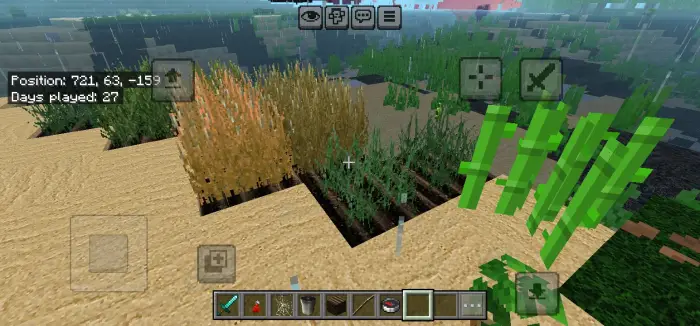 Enhanced rain and water visuals on crops