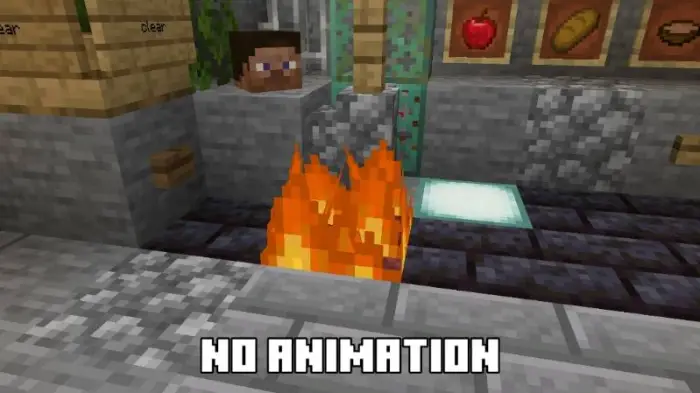 Static fire with No Animation text