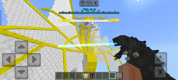Player battles a giant golden dragon boss