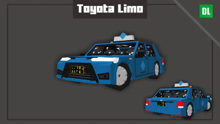 Blocky blue Toyota Limo taxi model