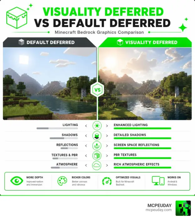 Side-by-side shader graphics comparison chart