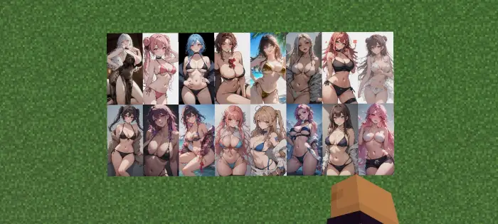 Anime waifu bed textures in bikini styles