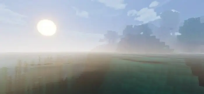 Realistic water and bright sunrise scene