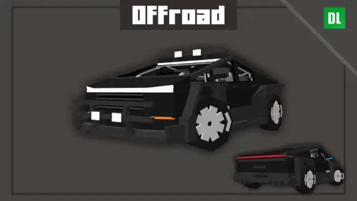 Blocky black offroad cyber truck mod