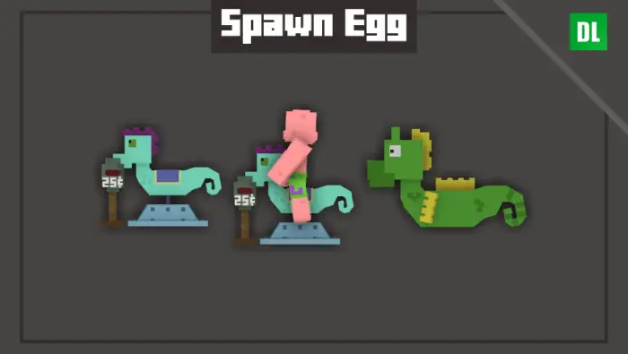 Patrick character riding a pixel seahorse