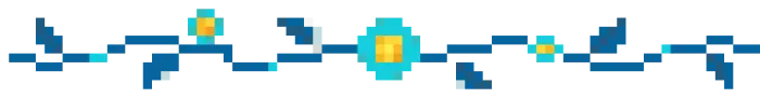 Blue pixelated glowing ore divider strip