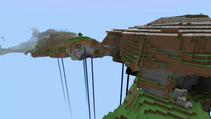 Floating blocky terrain with steep cliffs