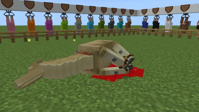 Wolf butchering animal in modded gameplay