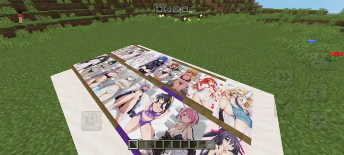 Anime waifu artwork bed overlays in-game