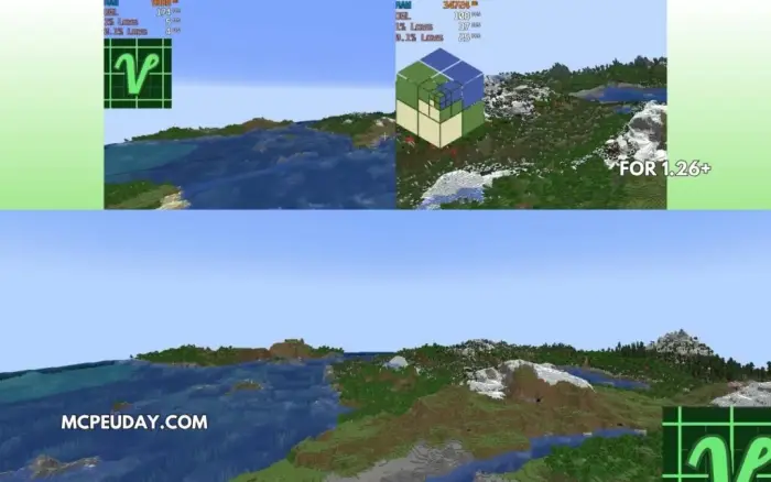 Wide landscape view with enhanced render distance