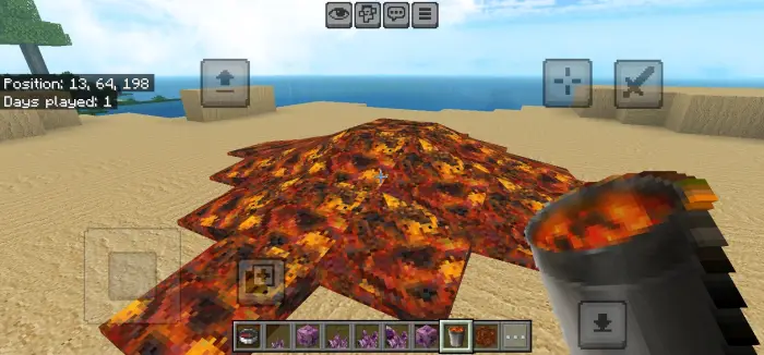 Lava flow with enhanced realistic textures