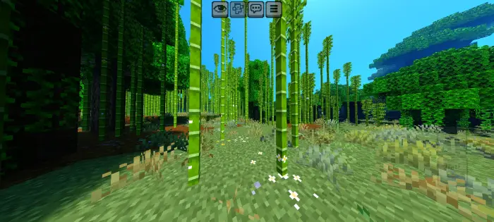 Bamboo forest with small floral accents