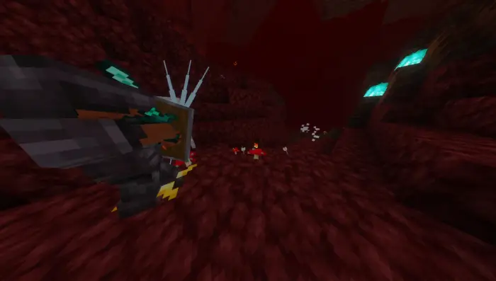 Player battles enemies in a dark cavern.
