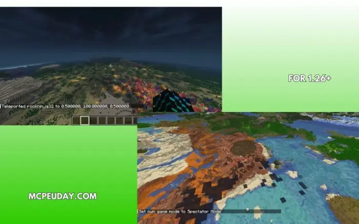 Wide landscape views with extended render distance