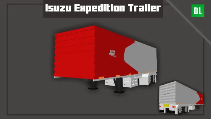 Red and gray Isuzu expedition trailer model