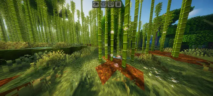 Bamboo forest with delicate floral accents