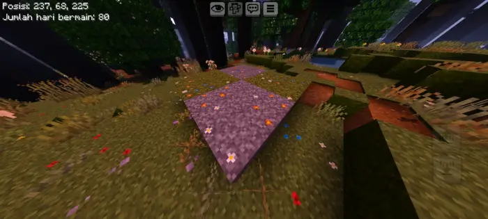 Floral mossy path with cozy overgrown look