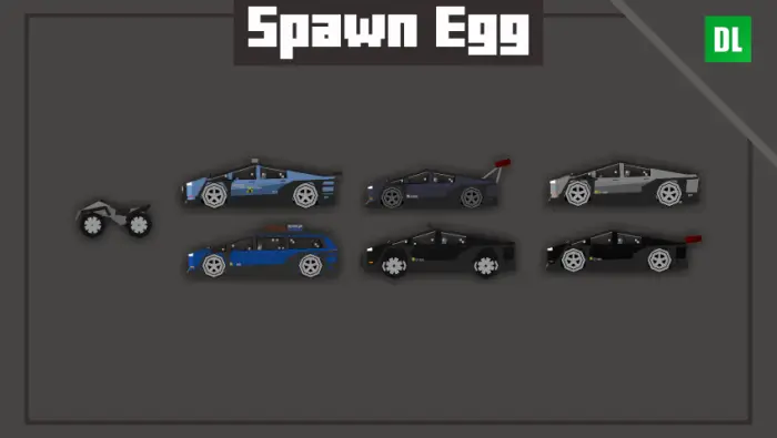Six custom cyber truck models in a grid
