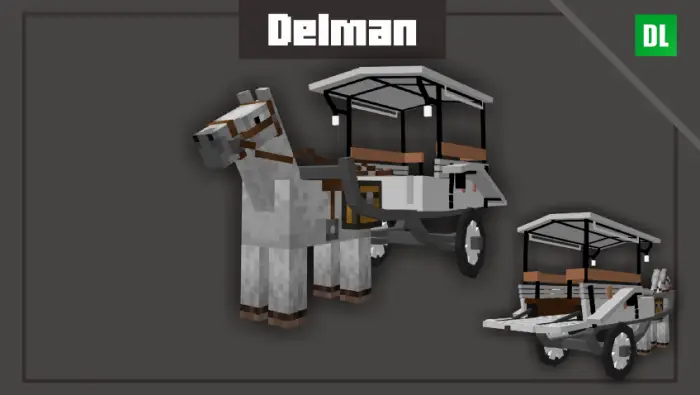 Blocky horse-drawn carriage mod vehicle