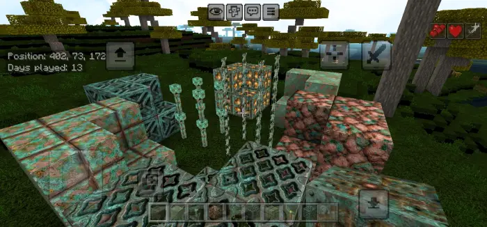 Semi-realistic copper and block textures