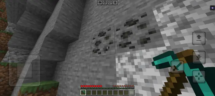Player mining connected coal ore blocks