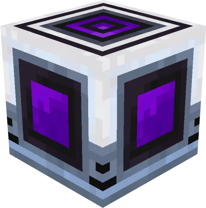 Block with glowing purple gem center