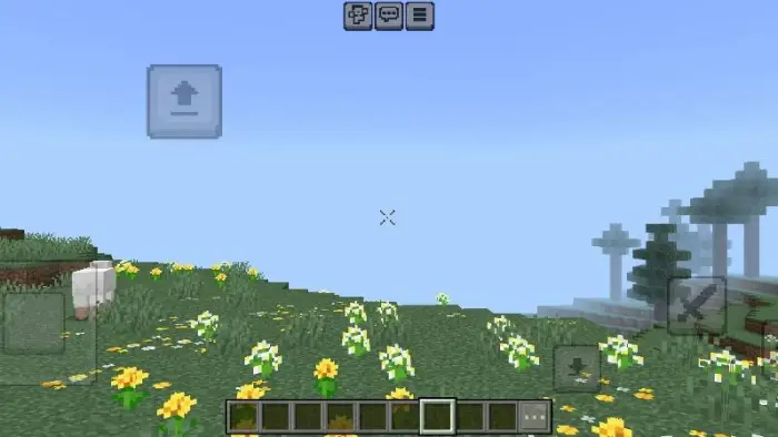 Minimal crosshair overlay on grassy field