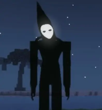 Tall shadowy mob with a glowing white mask