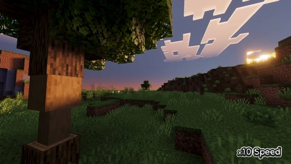 Tree being chopped at sunset, 10x speed