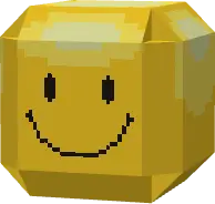 Yellow pixelated sphere with a smiling face