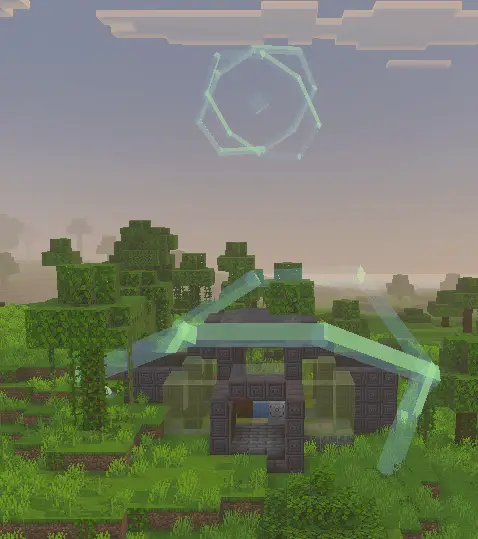 Magical rune above a jungle temple structure