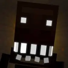 Blocky creature with glowing eyes and teeth