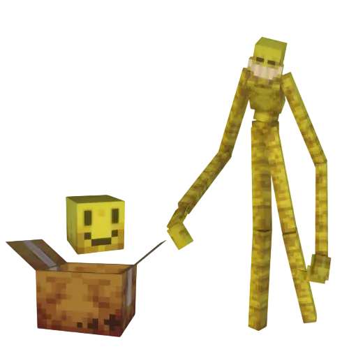 Yellow ball mob and tall monster figure
