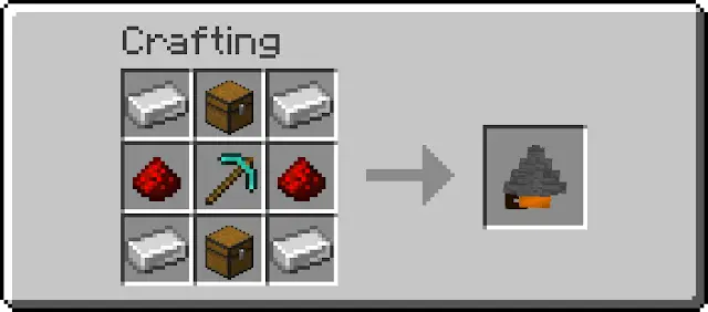 Crafting recipe for auto-mining machine block