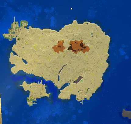 Desert islands map with villages and mesas