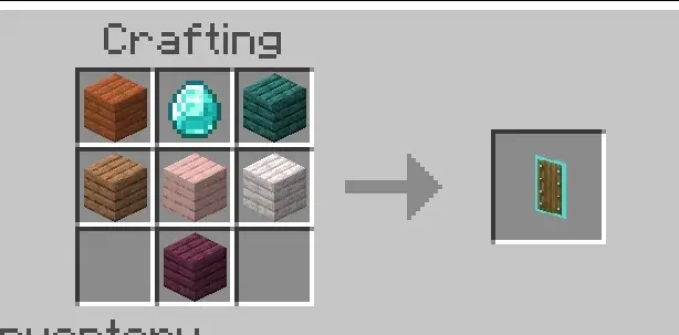 Crafting recipe for a custom wooden shield