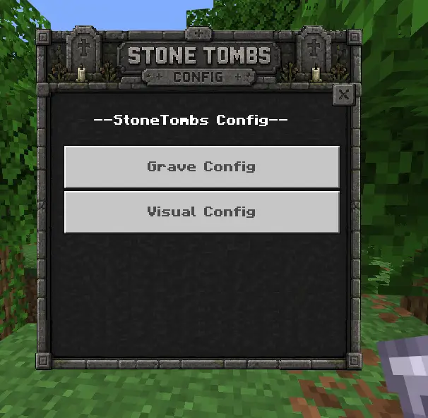 Stone tombs addon configuration menu