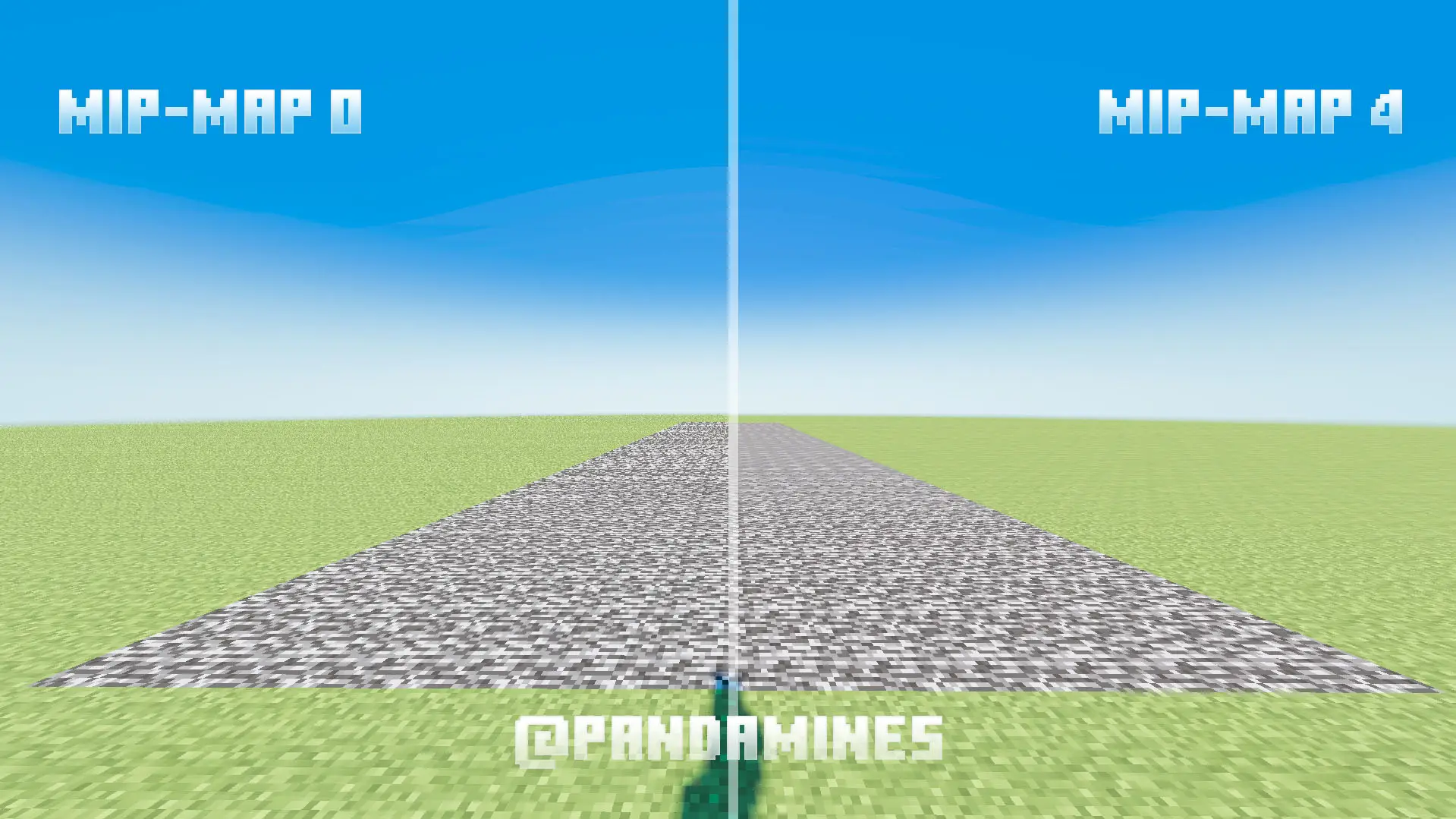Split view comparing mip-map 0 and mip-map 4.
