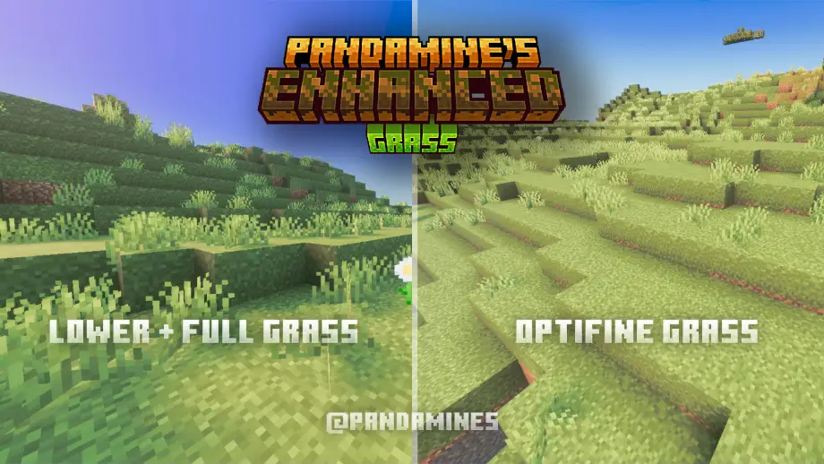 Thumbnail: PandaMine's Enhanced Grass (Full Grass + Optifine Grass)