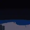 Nighttime landscape with blocky terrain