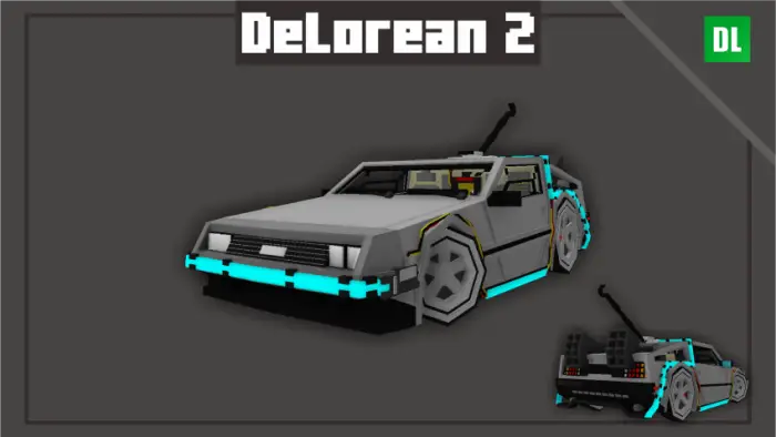 Blocky DeLorean Time Machine mod car