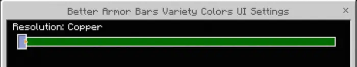 Copper armor bar color selection UI