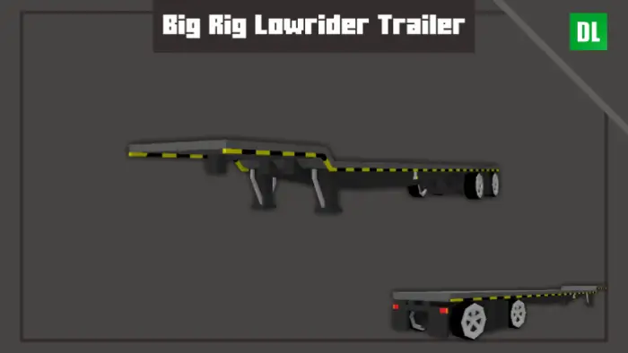Flatbed lowrider trailer with yellow stripes