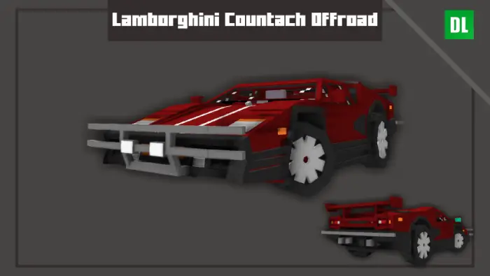 Red Lamborghini Countach mod car model