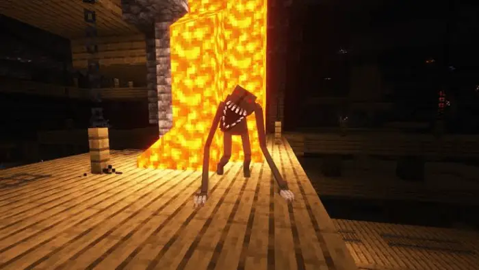 Creepy cave mob near flowing lava