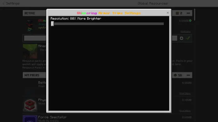 Brightness slider for glimmering armor trims
