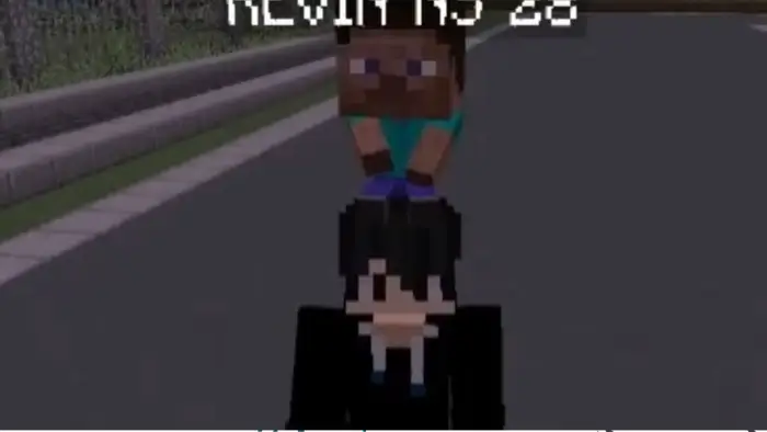 Player character riding on anothers head